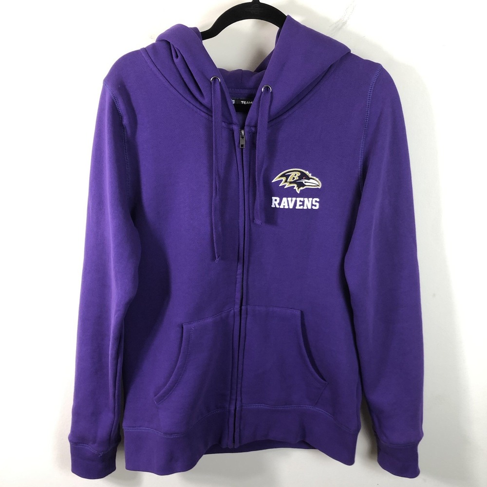 Baltimore Ravens NFL Team Apparel Full Zip Hoodie Sweatshirt Women's Sz M Purple